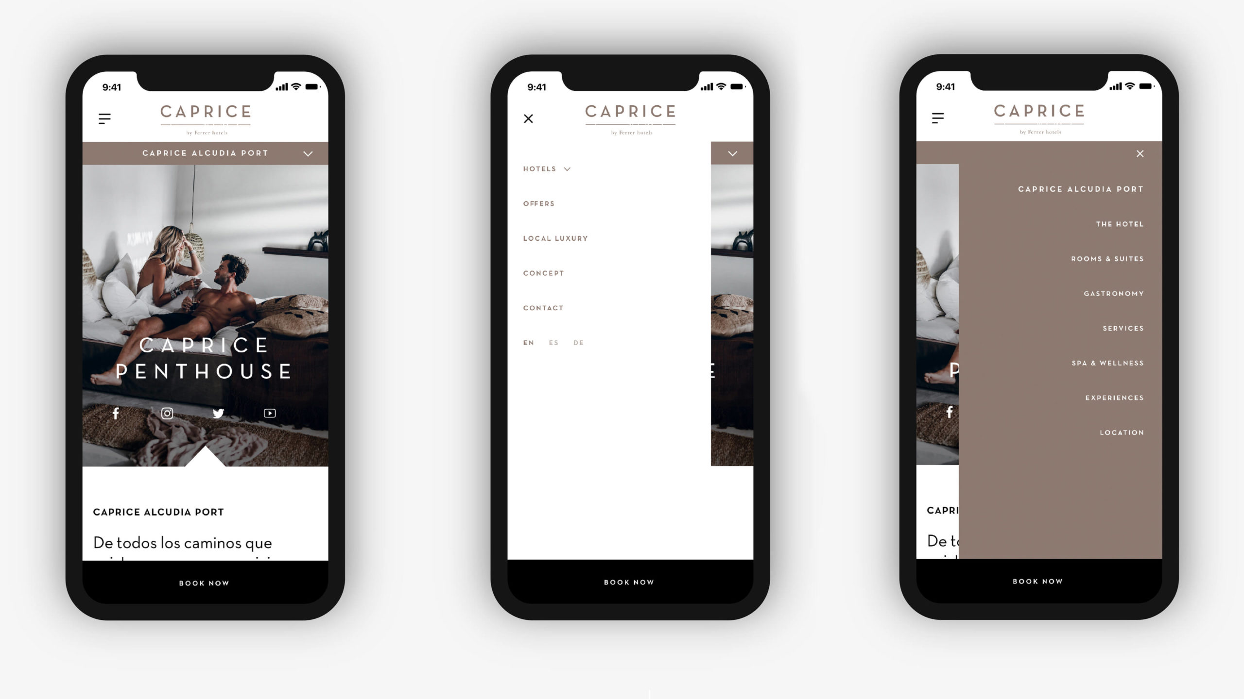 Filippo Giordano Caprice Hotels Web Design Mobile